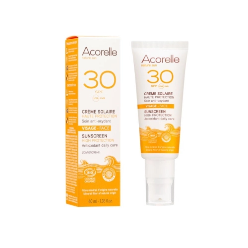 Acorelle Crème solaire visage SPF30 bio certifiée -