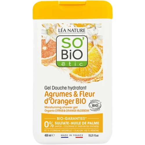 So'Bio Étic Gel Douche Hydratant - Agrumes et Fleur d'Oranger bio